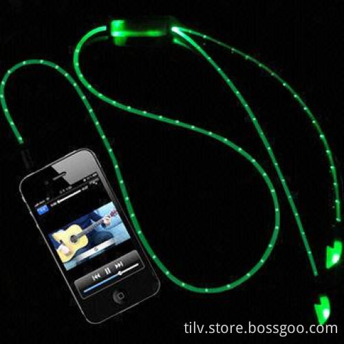 2014 Flowing light Headphone for Apple iPhone 4/with music LED flashing function